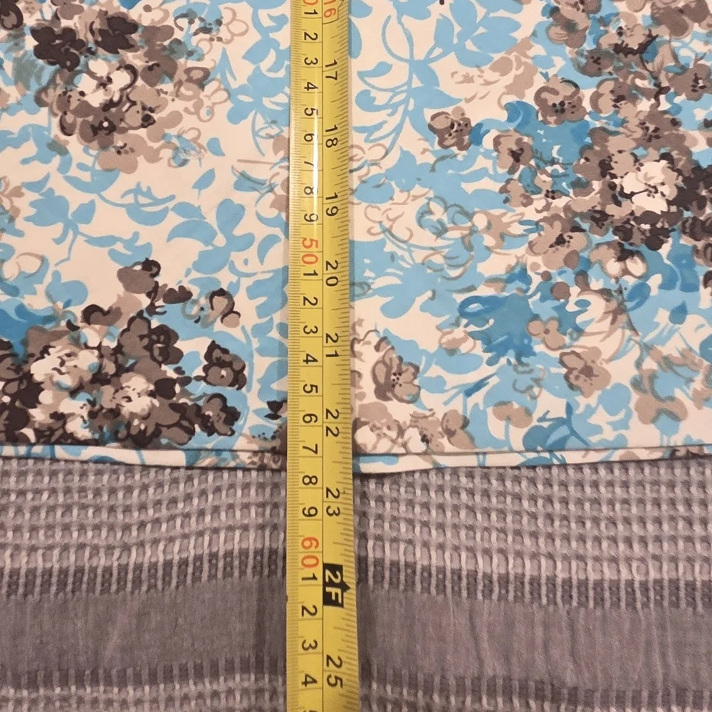 Talbots Blue and Brown Floral A-Line Skirt